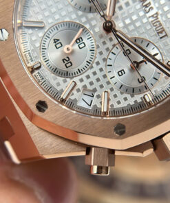 Đồng hồ Audemars Piguet Royal Oak 26240 Replica 11 mạ vàng hồng mặt trắng xưởng APS 41mm (17)