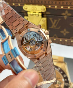 Đồng hồ Audemars Piguet Royal Oak 26240 Replica 11 mạ vàng hồng mặt trắng xưởng APS 41mm (17)