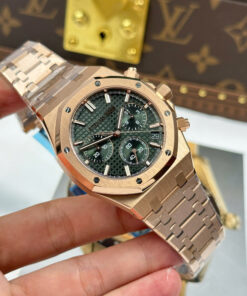 Đồng hồ Audemars Piguet Royal Oak 26240 mạ vàng hồng mặt xanh lá cây Replica 11 xưởng APS 41mm (2)