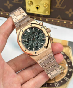 Đồng hồ Audemars Piguet Royal Oak 26240 mạ vàng hồng mặt xanh lá cây Replica 11 xưởng APS 41mm (2)