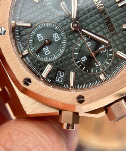 Đồng hồ Audemars Piguet Royal Oak 26240 mạ vàng hồng mặt xanh lá cây Replica 11 xưởng APS 41mm (2)