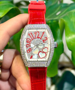 Đồng hồ Franck Muller V32 nữ full đá mặt trái tim fake 11 36mm