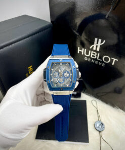 Đồng hồ Hublot Spirit of Big Bang viền xanh Fake cao cấp máy cơ Nhật 45mm (3)