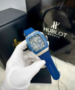 Đồng hồ Hublot Spirit of Big Bang viền xanh Fake cao cấp máy cơ Nhật 45mm (3)