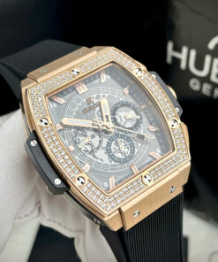 Đồng hồ Hublot đính đá Spirit of Big Bang king gold Fake máy cơ Nhật 45mm (2)