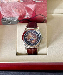 Đồng hồ Patek Philippe 5205R dây da mặt nâu chocolate fake cao cấp 40mm