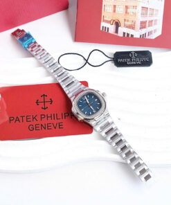 Đồng hồ Patek Philippe Nautilus 7118 nữ xanh blue đính đá fake cao cấp 33mm