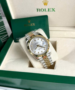 Đồng hồ Rolex Datejust ZF nam demi mặt xám máy Miyota nhật fake 11 40mm