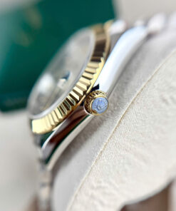 Đồng hồ Rolex Datejust ZF nam demi mặt xám máy Miyota nhật fake 11 40mm