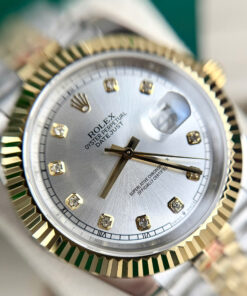 Đồng hồ Rolex Datejust ZF nam demi mặt xám máy Miyota nhật fake 11 40mm