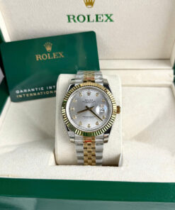 Đồng hồ Rolex Datejust ZF nam demi mặt xám máy Miyota nhật fake 11 40mm