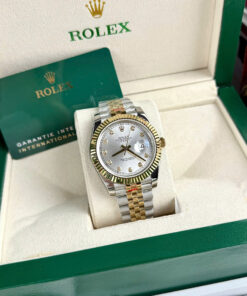 Đồng hồ Rolex Datejust ZF nam demi mặt xám máy Miyota nhật fake 11 40mm