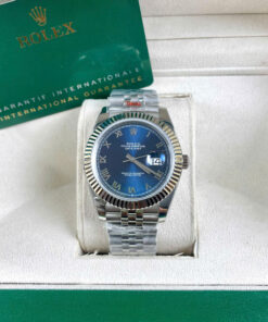 Đồng hồ Rolex Datejust ZF nam xanh blue cọc số la mã máy Miyota nhật Fake 11 40mm