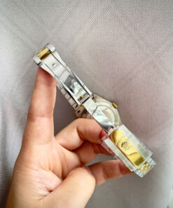 Đồng hồ Rolex Datejust nam demi mặt đỏ đính đá máy cơ nhật rẻ fake 11 38-41mm