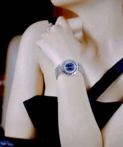 Đồng hồ Versace Eon Pour Femmes nữ dây kim loại mặt xanh blue like auth 34mm