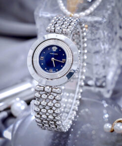 Đồng hồ Versace Eon Pour Femmes nữ dây kim loại mặt xanh blue like auth 34mm