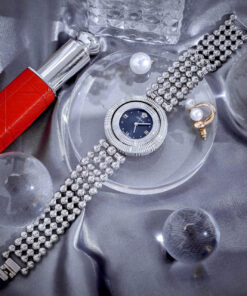 Đồng hồ Versace Eon Pour Femmes nữ dây kim loại mặt xanh blue like auth 34mm