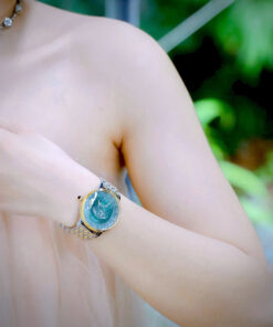 Đồng hồ Versace Medusa Alchemy nữ dây kim loại demi mặt xanh lá like auth 38mm