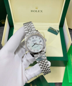 Đồng Hồ Rolex DateJust 126334 Mặt Xà Cừ Đính Đá Replica 11 Nhà Máy Clean 41mm (5)
