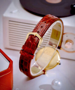 Đồng hồ Cartier Must Vendome nữ dây da đỏ cọc số la mã like auth 30mm