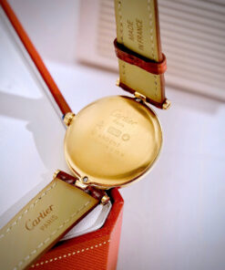 Đồng hồ Cartier Must Vendome nữ dây da đỏ cọc số la mã like auth 30mm