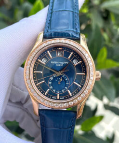 Đồng hồ Patek Philippe 5205R nam rose gold đính đá fake cao cấp 40mm