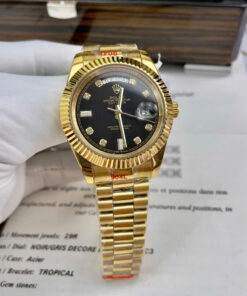 Đồng hồ Rolex Day-Date vàng gold nam máy cơ Nhật giá rẻ fake cao cấp 36-40mm