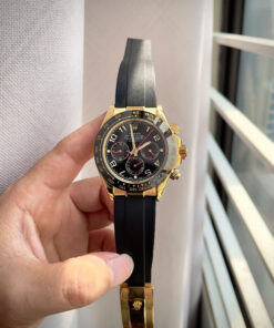 Đồng hồ Rolex Daytona Cosmograph vàng gold mặt đen cọc số học trò fake 11 40mm