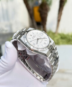 Đồng hồ Rolex Land - Dweller replica 11 cao cấp nam dây kim loại mặt trắng (3)