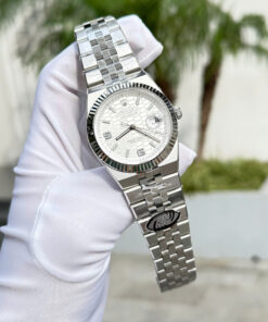 Đồng hồ Rolex Land - Dweller replica 11 cao cấp nam dây kim loại mặt trắng (3)