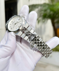 Đồng hồ Rolex Land - Dweller replica 11 cao cấp nam dây kim loại mặt trắng (3)