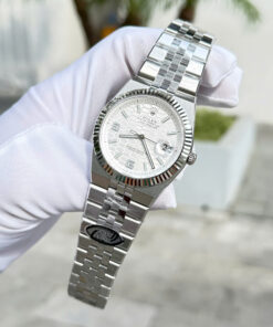 Đồng hồ Rolex Land - Dweller replica 11 cao cấp nam dây kim loại mặt trắng (3)