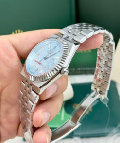 Đồng hồ Rolex Land – Dweller nam xanh blue máy cơ nhật giá rẻ fake cao cấp 41mm