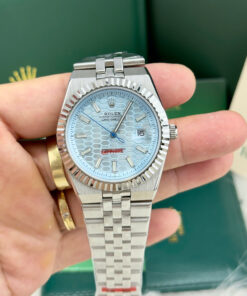 Đồng hồ Rolex Land – Dweller nam xanh blue máy cơ nhật giá rẻ fake cao cấp 41mm