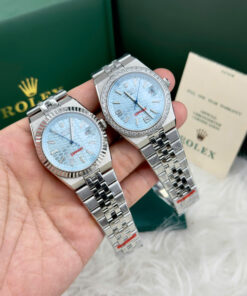 Đồng hồ Rolex Land – Dweller nam xanh blue máy cơ nhật giá rẻ fake cao cấp 41mm