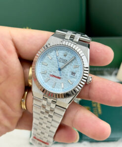 Đồng hồ Rolex Land – Dweller nam xanh blue máy cơ nhật giá rẻ fake cao cấp 41mm