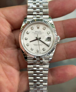 Đồng hồ Rolex chế tác mặt thiên thạch DateJust 126234 mặt số thiên thạch đính Moissanite 36mm (3)
