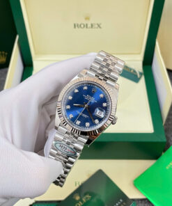 Đồng hồ Rolex nam Rep 11 DateJust 126334 mặt số xanh blue cọc số đá xưởng Clean 41mm (5)
