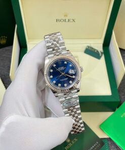 Đồng hồ Rolex nam Rep 11 DateJust 126334 mặt số xanh blue cọc số đá xưởng Clean 41mm (5)