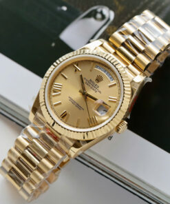Đồng hồ Rolex nam Replica 11 Day-Date 228238 mặt vàng champagne xưởng GM 40mm (2)