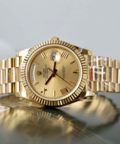 Đồng hồ Rolex nam Replica 11 Day-Date 228238 mặt vàng champagne xưởng GM 40mm (2)