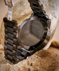 Đồng Hồ Gucci Chronograph Like Auth Màu Đen Nam Dây Thép Đen 44mm (2)