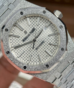 Đồng hồ Audemars Piguet Rep 1 1 Royal Oak 15410 Frosted mặt trắng dây kim loại xưởng APS 41mm (2)