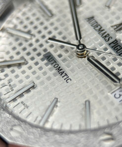 Đồng hồ Audemars Piguet Rep 1 1 Royal Oak 15410 Frosted mặt trắng dây kim loại xưởng APS 41mm (2)