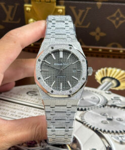 Đồng hồ Audemars Piguet Rep 11 Royal Oak 15410 Frosted mặt xám dây kim loại xưởng APS 41mm (2)