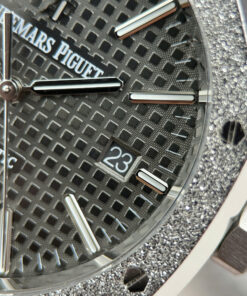 Đồng hồ Audemars Piguet Rep 11 Royal Oak 15410 Frosted mặt xám dây kim loại xưởng APS 41mm (2)