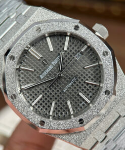 Đồng hồ Audemars Piguet Rep 11 Royal Oak 15410 Frosted mặt xám dây kim loại xưởng APS 41mm (2)