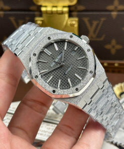 Đồng hồ Audemars Piguet Rep 11 Royal Oak 15410 Frosted mặt xám dây kim loại xưởng APS 41mm (2)