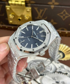 Đồng hồ Audemars Piguet Replica 1 1 Royal Oak 15410 Frosted mặt xanh blue dây kim loại xưởng APS 41mm (2)