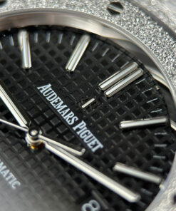 Đồng hồ Audemars Piguet Replica 11 Royal Oak 15410 Frosted mặt đen dây kim loại xưởng APS 41mm (2)